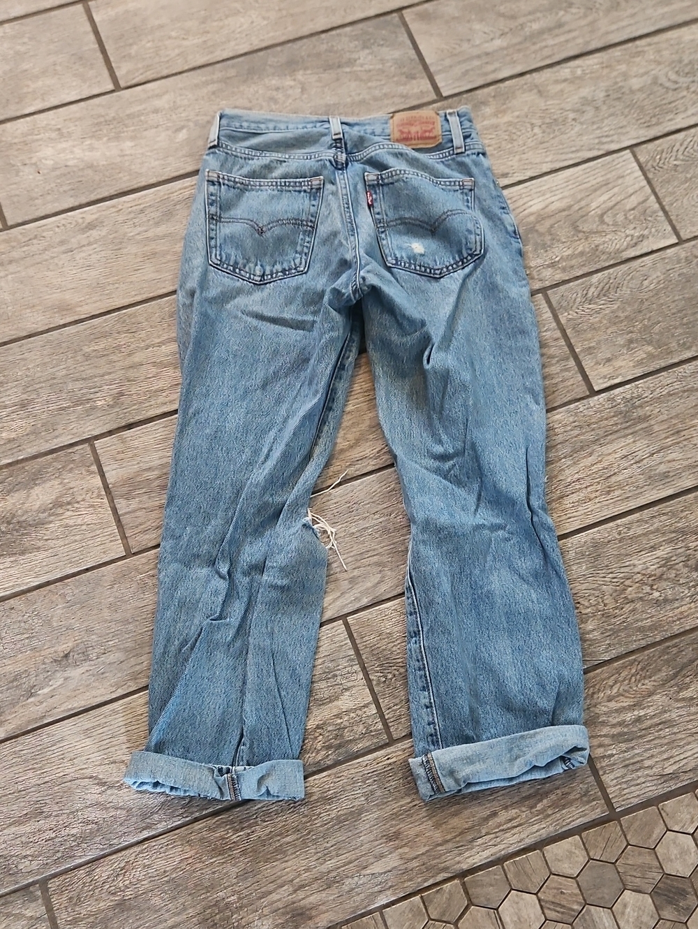 Levi's Women's Light Blue 94 Baggy Straight Leg Jeans Size 26